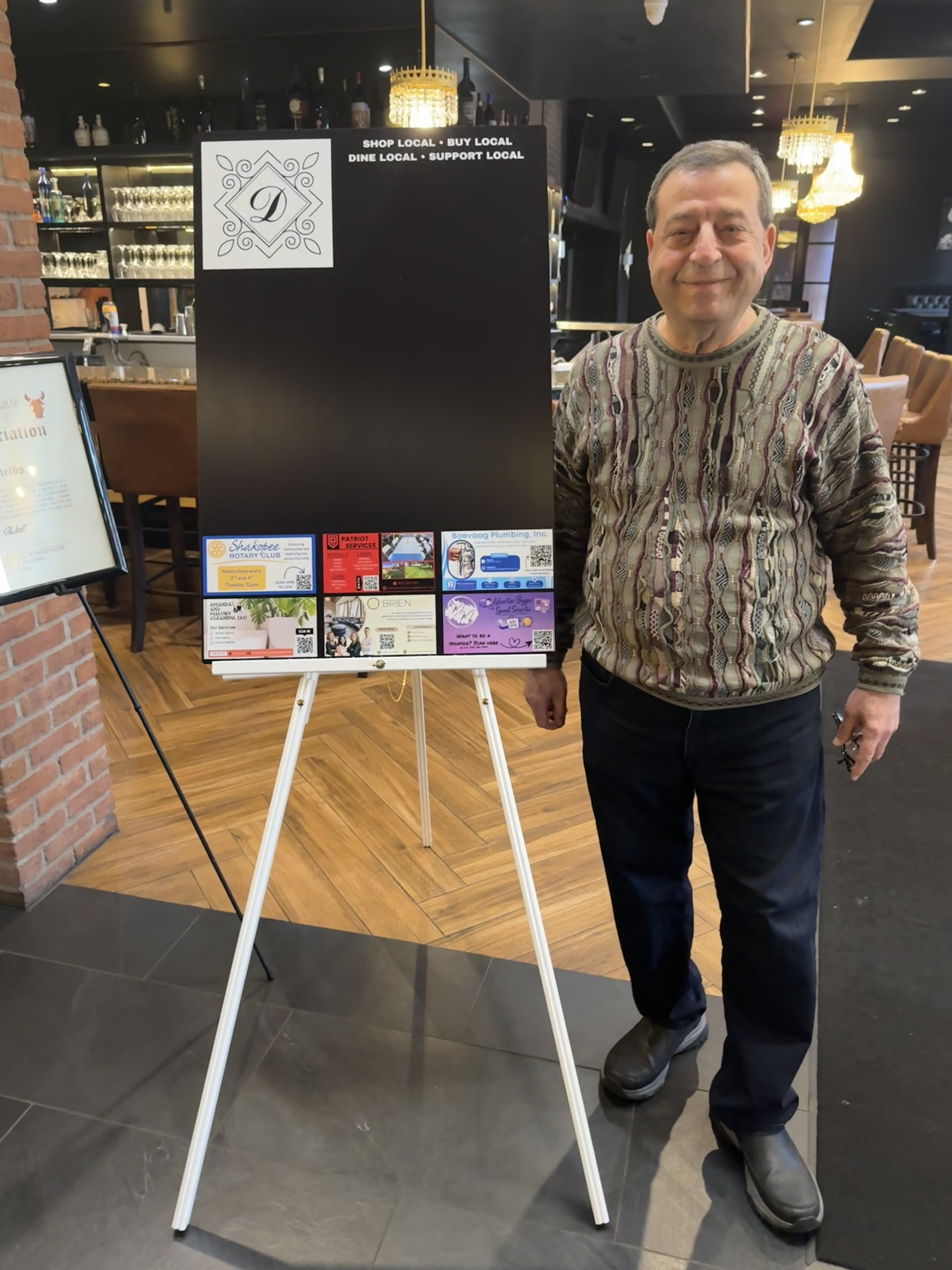 Megan's Daily Dish Board in a local restaurant